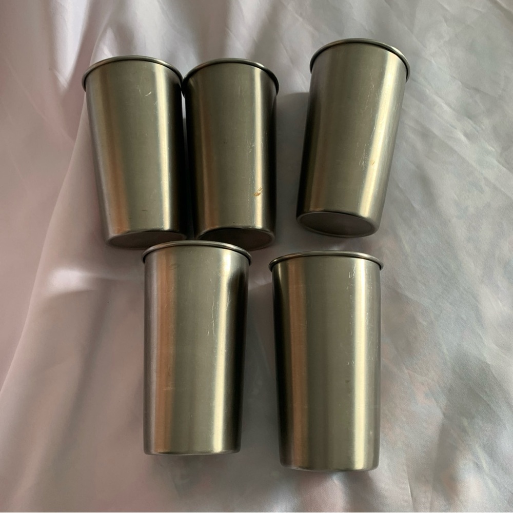Set of 5 Aluminum Tumblers Craft Materials Office Makeup Supplies 24 oz.